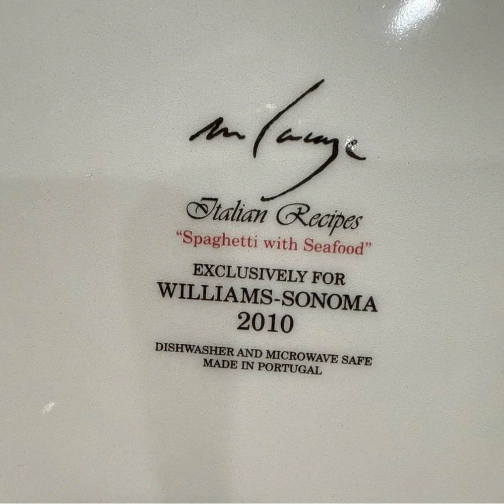 Williams Sonoma Ceramic Recipe Salad Plates with Red Rims  (Set of 6)